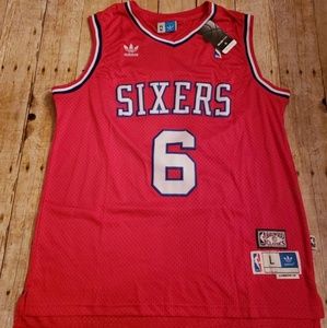 Julius Erving Sixers Retro Jersey Red Men's Size L